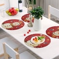 thumbnail image 1 of Round Grid Placemat ,One Sizex1, Round Placemat, PVC Plate Mat，15.4 Inch Non-Slip and Heat Resistant, Table Placemat, Dining Room Placemat Cute Red Christmas Snowman, 1 of 7