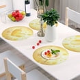 thumbnail image 1 of Round Grid Placemat ,One Sizex1, Round Placemat, PVC Plate Mat，15.4 Inch Non-Slip and Heat Resistant, Table Placemat, Dining Room Placemat Valentine's Day Yellow Love, 1 of 7