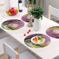 thumbnail image 1 of Round Grid Placemat ,One Sizex4, Round Placemat, PVC Plate Mat，15.4 Inch Non-Slip and Heat Resistant, Table Placemat, Dining Room Placemat Beautiful Tree in Spring, 1 of 7