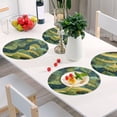 thumbnail image 1 of Round Grid Placemat ,One Sizex6, Round Placemat, PVC Plate Mat，15.4 Inch Non-Slip and Heat Resistant, Table Placemat, Dining Room Placemat Green River and Trees, 1 of 7