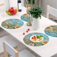 thumbnail image 1 of Round Grid Placemat ,One Sizex6, Round Placemat, PVC Plate Mat，15.4 Inch Non-Slip and Heat Resistant, Table Placemat, Dining Room Placemat Lovely Bees, 1 of 7