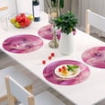 thumbnail image 1 of Round Grid Placemat ,One Sizex6, Round Placemat, PVC Plate Mat，15.4 Inch Non-Slip and Heat Resistant, Table Placemat, Dining Room Placemat Pink Girl, 1 of 7