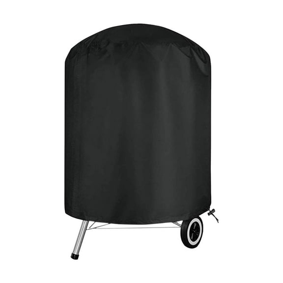 Round Grill Cover,Charcoal Grill Cover for Weber Grill- Kettle BBQ Gas Grill Cover with Hook&Loop and Drawstring,Waterproof and Anti-UV Material for All Season(Black 30*23in)