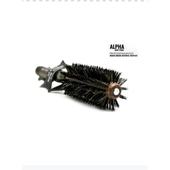 Round Hair Brush, Natural Wood Handle & bristles #1023S Alpha New York