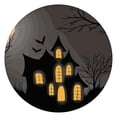 thumbnail image 1 of Round Halloween Tablecloth with Elastic Border for 52 Inch Table - Pumpkin themed Washable Fabric Kitchen Party Supplies, 1 of 6