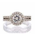 thumbnail image 1 of Round Halo Cubic Zirconia Split Shank Engagement Ring In Sterling Silver, 1 of 2