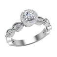 thumbnail image 1 of Round Halo Diamond Engagement Ring for Women Stackable Infinity Style Milgrain Design 14K White Gold 0.55 CT TW (G,SI1), 1 of 5