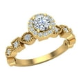 thumbnail image 1 of Round Halo Diamond Engagement Rings for Women Stackable Marquee Design 18K Gold 0.50 CT TW (G,VS1), 1 of 5