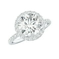 thumbnail image 1 of Rosec Jewels Round Halo Engagement Ring with Moissanite - 8 mm - 2 Ct - D-VS1 Quality, 18K White Gold, US 6.00, 1 of 9