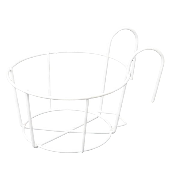 Round Hanging Flower Pot Holder for Balcony, Household Supplies Home Goods, Hook‑Style Plant Bracket for Potted‑Flower Placement on Household Balcony Areas