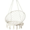 thumbnail image 1 of Round Hanging Hammock Cotton Rope Macrame Swing Chair for Indoor and Outdoor, 1 of 5