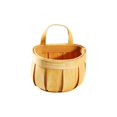 thumbnail image 1 of Round Hanging Wooden Storage Basket with Curved Handle Small Capacity Organizer for Spices Accessories Sundries Kitchen Bathroom and Office,Yellow, 1 of 5