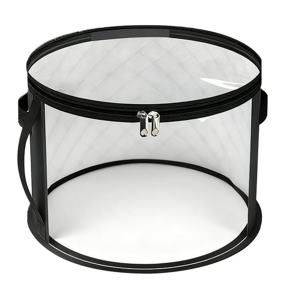 Round Hat Box, Loetky Hat Organizer For Baseball Caps, Dust-Resistant, Stackable, Hat Storage With Large Clear Window