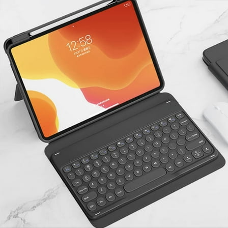 Round Hat Silent Retro Mini Wireless Keyboard Compatible with iPad Computer Phone Tablet