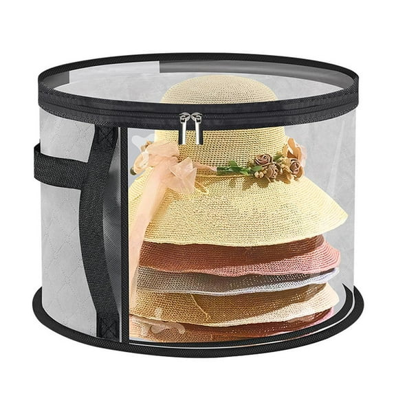 Round Hat Storage Bucket with Handle Hat Box New Hat Travel Hot Storage