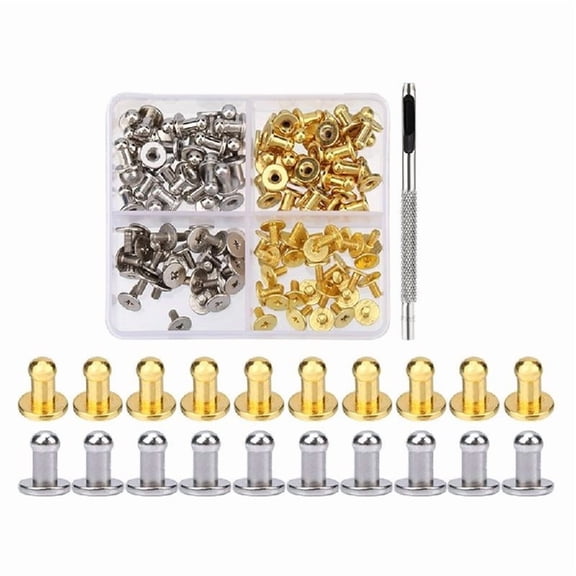 Round Head Button Studs for Belt Shoe Handbag Purse, 4MM 7MM 8MM