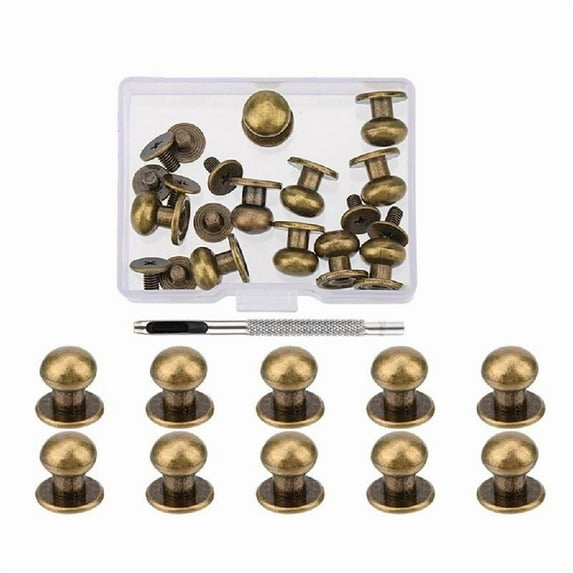 Round Head Button Studs for Belt Shoe Handbag Purse, 4MM 7MM 8MM
