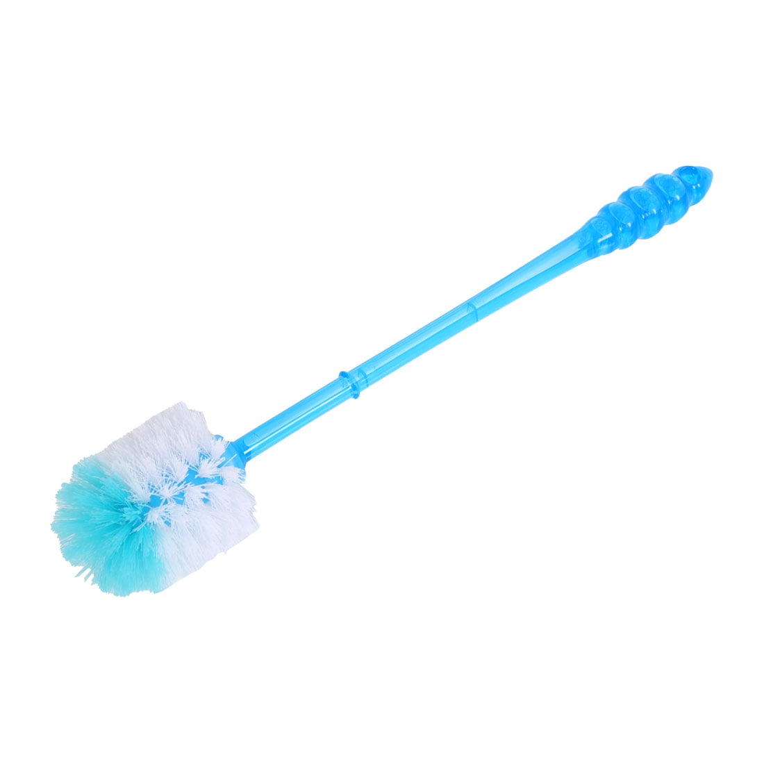 Round Head Plastic Long Handle Toilet Bowl Cleaning Brush White Blue