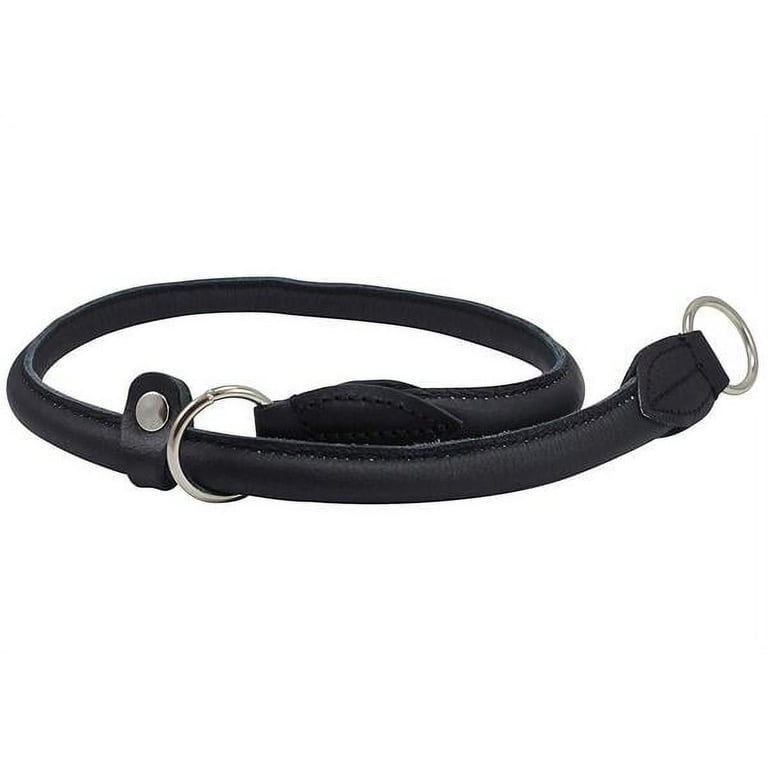Rolled leather top choke collar