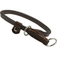 thumbnail image 1 of Round High Quality Genuine Rolled Leather Choke Dog Collar Brown (15" Long), 1 of 3