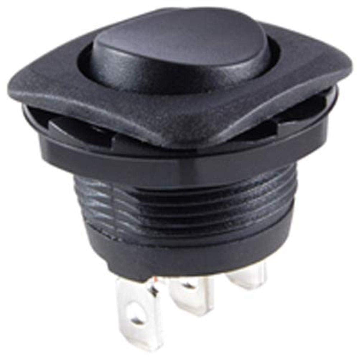 Round Hole Rocker Switch Without Legend, SPDT Circuit, (ON)Off(ON