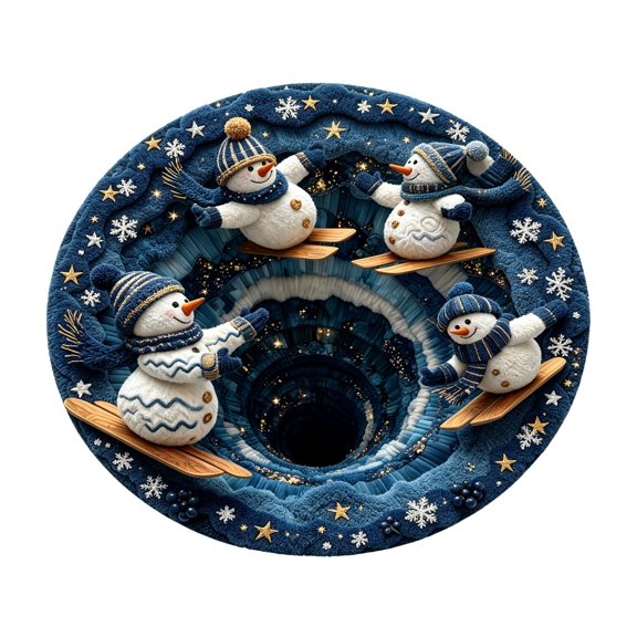 Round Holiday Accent Rug, Velvet Touch Round Floor Carpet, Festive Printed Pattern Floor Mat For Living Room, Bedroom, Entryway, Meditation Corner, Studio Room Indoor Home Decor