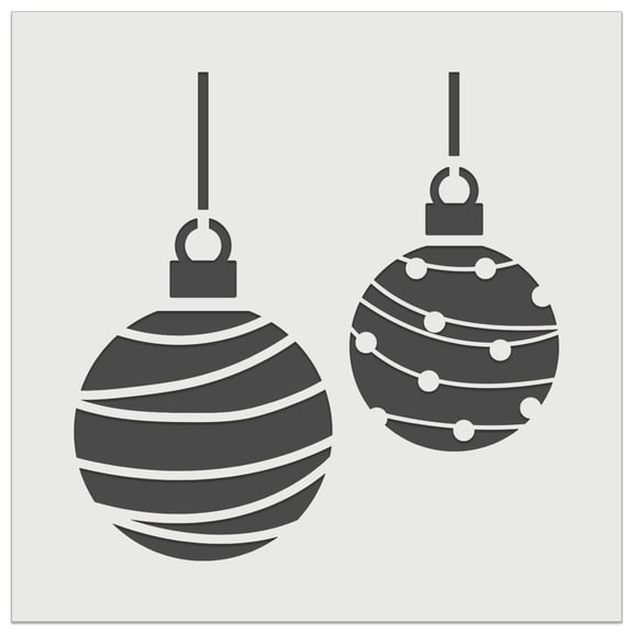 Round Holiday Christmas Ornaments DIY Cookie Wall Craft Stencil - 3.5 Inch