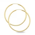 thumbnail image 1 of Round Hoop Earrings 14k Yellow Gold Plain Endless Polished Finish Classic Solid Genuine 35 x 2 mm, 1 of 1