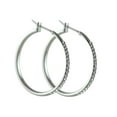 thumbnail image 1 of Round Hoop Earrings Made with Swarovski crystals, Best Silver Hoops for Women, Drop Dangle Dangling Earrings for Ladies, MSRP $135, 1 of 2