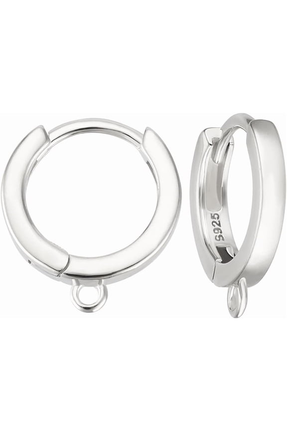 Round Hoop Huggie Earring Hooks 925 Sterling Silver Leverback Earring Findings for Dangle Earring Making Supplies Mixed Color