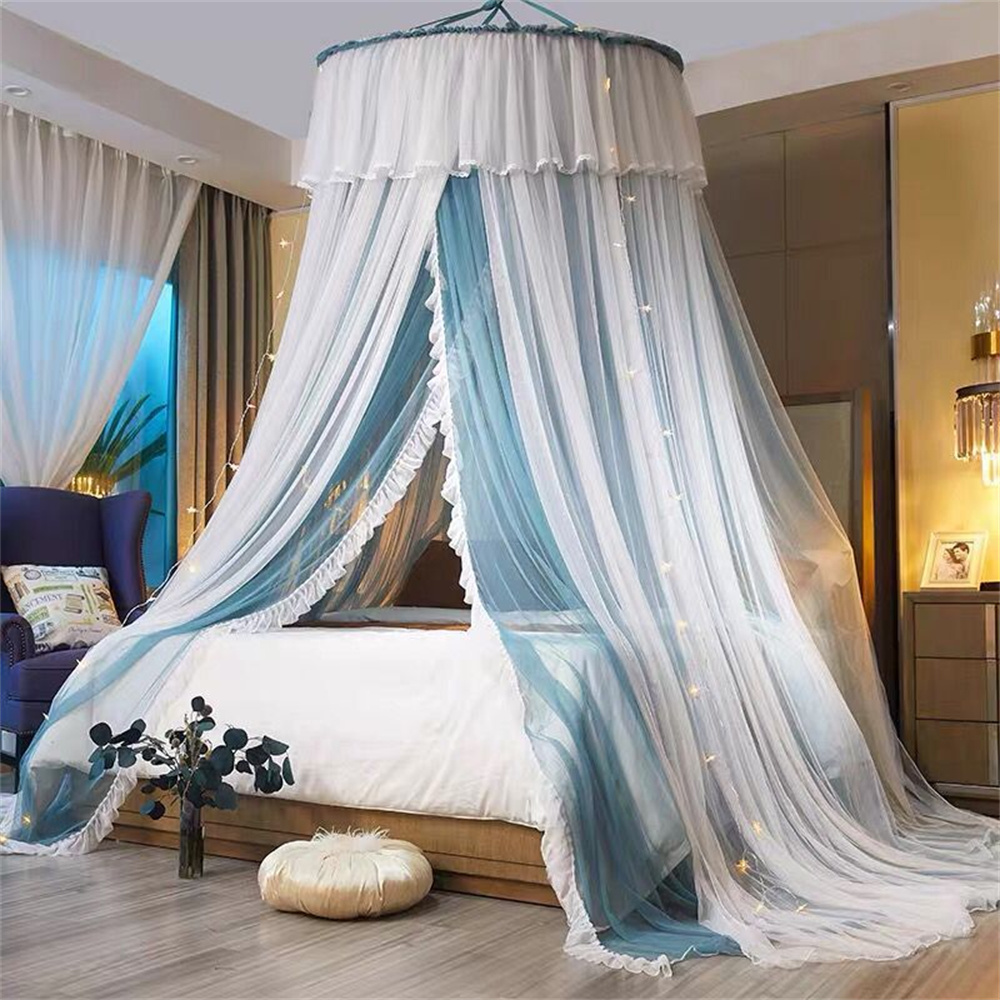 Round Hoop Mosquito Net Bed Canopy for Girls Princess Play Bed Curtain