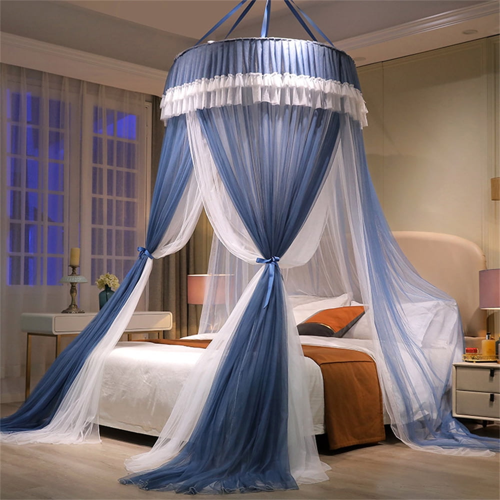 Round Hoop Mosquito Net Bed Canopy for Girls Princess Play Bed Curtain