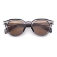 thumbnail image 1 of Round Horn Rim Sunglasses Retro Hipster Vintage Keyhole Bridge / Slate - Beige, 1 of 7