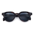 thumbnail image 1 of Round Horn Rim Sunglasses Retro Hipster Vintage Keyhole Bridge / Tortoise - Black, 1 of 7
