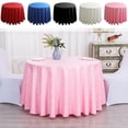 thumbnail image 1 of Round Hotel Wedding Tablecloth - Durable Stain-Resistant Wrinkle-Free, Water-Repellent Fabric, Perfect for Restaurant Dining Table Wedding Party Home Holiday Decor & Banquet Use, 70.87in, Pink, 1 of 7