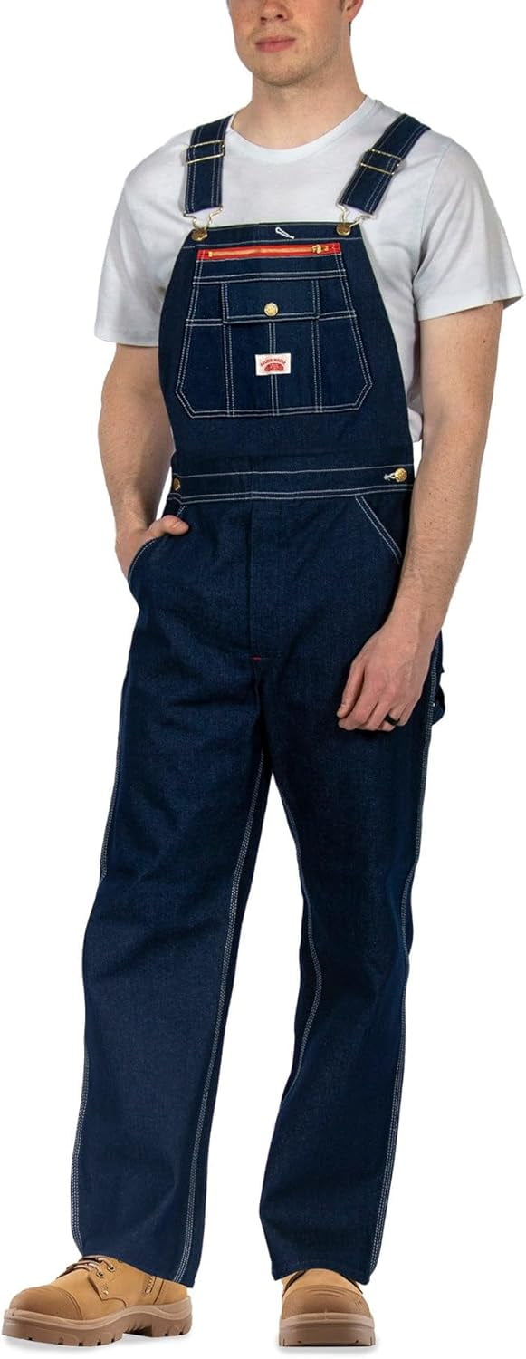 Round House #980 Utility Zipper-Bib Overalls – Heavy Denim Workwear With Extra-Large Bib Pocket