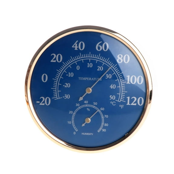 Round Hygrometer High Accuracy Temperature Humidity Monitor Meter Gauge Blue for Restaurant Garden