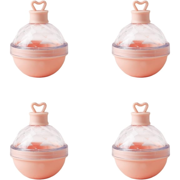 Round Ice Ball Mold Set, Silicone, with Lid, 4-Pack