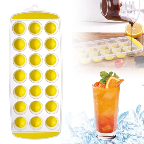 Round Ice Cube Tray, 21-Hole Silicone Ice Mold for Kitchen and Freezer Y