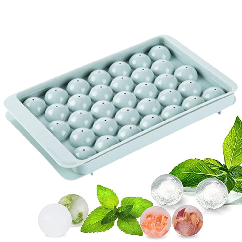 Lamesa Round Ice Cube Trays for Freezer with Cover & Bin, 3 Packs 1In Small  Circle Ice Ball Maker Mold, BPA Free Ice Tray for Cocktail & Whiskey (3