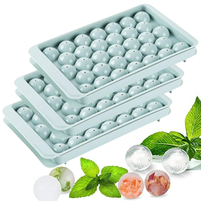 SKYCARPER Round Ice Cube Tray, Freezer Ice Ball Maker Mold, Mini Circle Ice Cube Tray , Sphere, Ice Cooler, Cocktail, Whiskey, Tea and Coffee (1pcs,Blue)