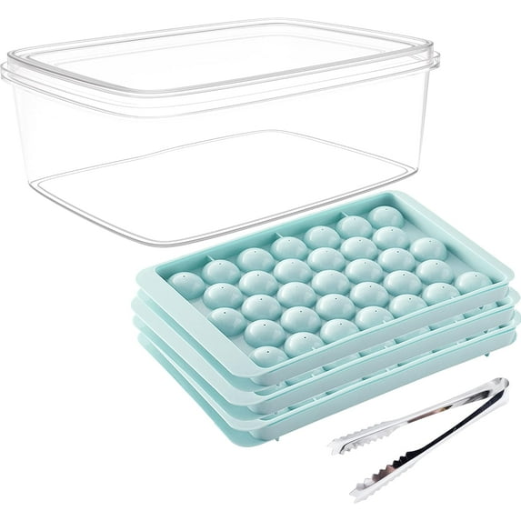 Round Ice Cube Tray With Lid Ice Mold Ice Maker, Circle Ice Ball Cube Tray, Making 0.8in*99 Pieces Ice Balls for Chilling Drining, Beer, Coffee, for Fruit, Meat Preservation