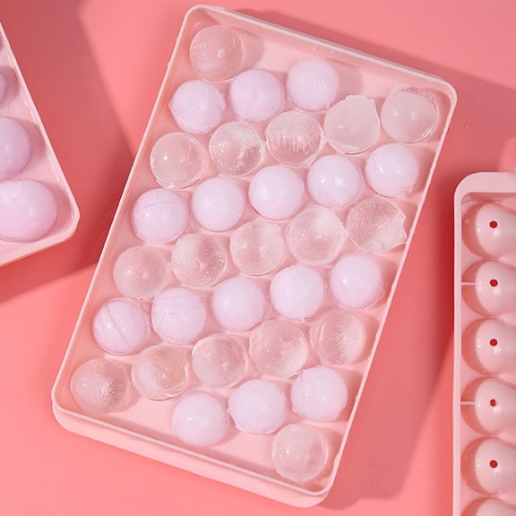 Round Ice Cube Tray with Lid Sphere Ice Mold for Refrigerator Mini Ice Ball Maker for Coffee