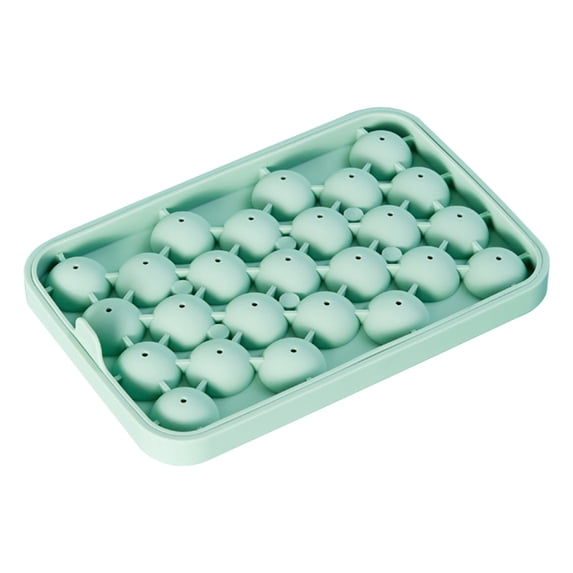 Round Ice Cube Tray with Lid and Bin - Mini Circle Ice Ball Maker Mold for Freezer, Includes Container to Make 66PCS Sphere Ice Cubes