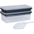 thumbnail image 1 of Round Ice Cube Trays, Ice Ball Maker Mold for Freezer, Circle Ice Cube Tray Making 1in X 111 PCS Ice Ball Chilling Whiskey Cocktail Tea & Coffee(3Pack Blue Ice Trays & Ice Bin & Ice Scoop), 1 of 5