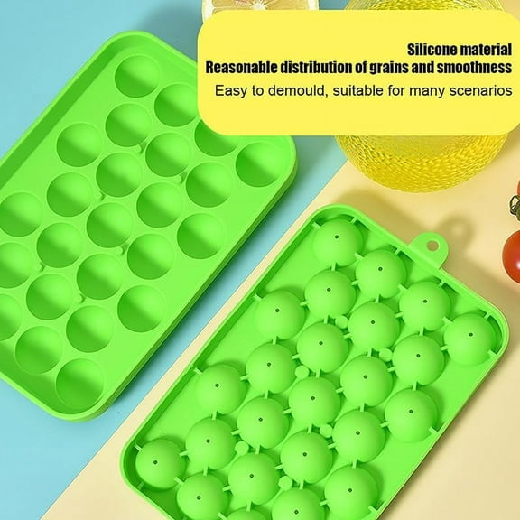 Round Ice Cube Trays, Small Round Ice Trays, Silicone Sphere Ice Cube Tray Shapes for Freezer with Lid, Easy-Release 25pcs Small Ice Ball, for Freezer, Cocktail, Whiskey, Juice, BPA Free