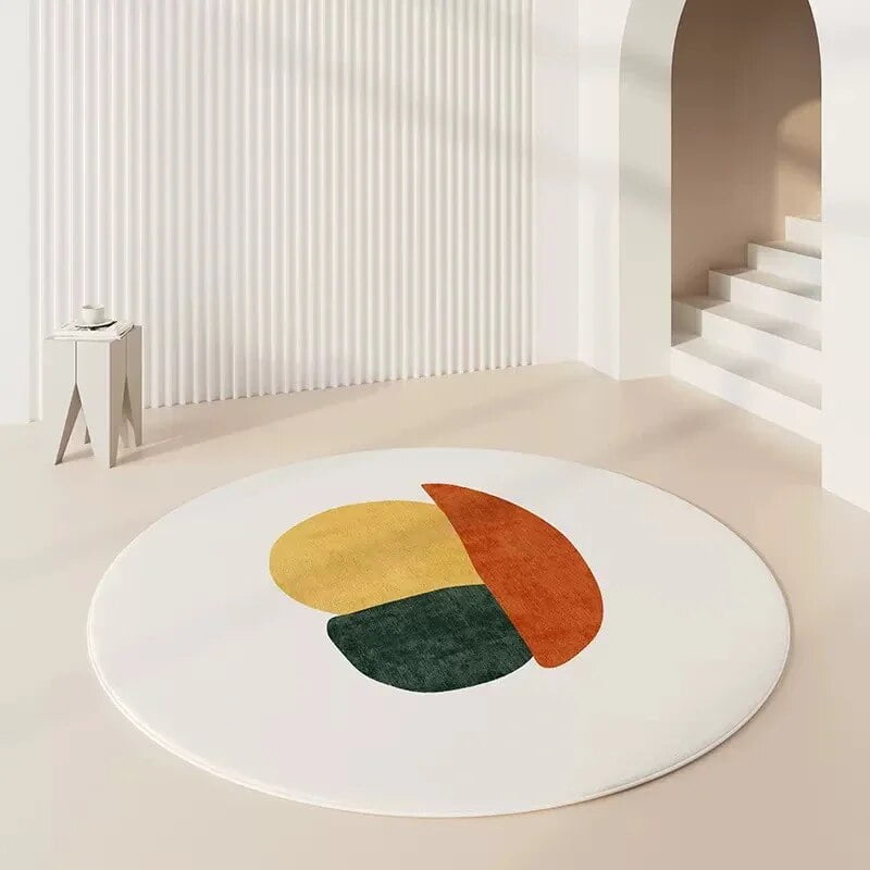 Round Imitation Cashmere Carpets Simple Living Room Decoration Rugs