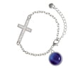 thumbnail image 1 of Round - Imitation Cat's Eye - Blue - Be Still and Know - Cross Bracelet, 1 of 1