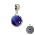 thumbnail image 1 of Round - Imitation Cat's Eye - Blue - Gold Tone Cross Charm Bead, 1 of 1