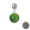 thumbnail image 1 of Round - Imitation Cat's Eye - Green - I Love You Charm Bead, 1 of 1